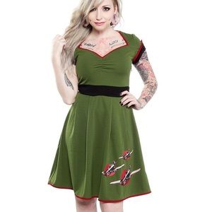 Sourpuss Rockabilly Fighter Plane Swing Dress